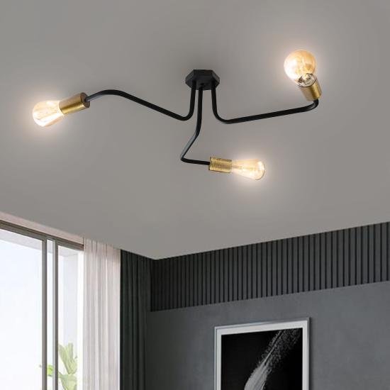 Люстра лофт MSK Electric Maze с бронзовыми патронами MSK Electric NL 6060/3 BK+BN