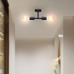 Люстра стельова MSK Electric Asket на дві лампи Е27 NL 2213-2 BK чорна