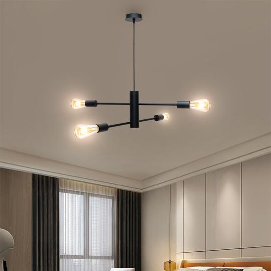 Люстра подвесная MSK Electric Asket на четыре плафона Е27 NL 6120-4 BK черная