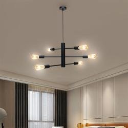 Люстра підвісна MSK Electric Asket на шість плафонів Е27 NL 6120-6 BK чорна