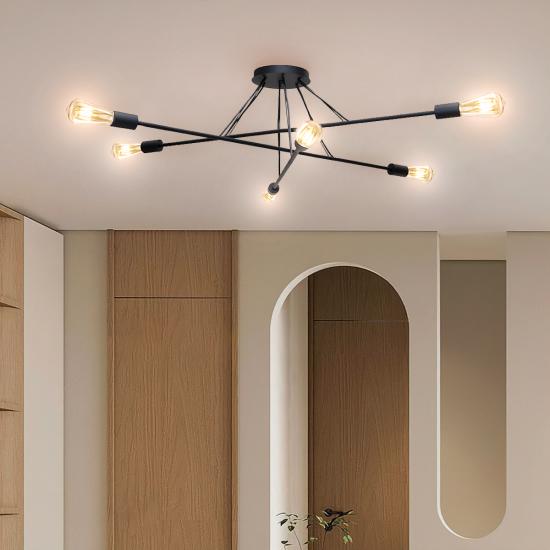 Люстра подвесная MSK Electric Asket на шесть ламп Е27 NL 10320-6 BK черная
