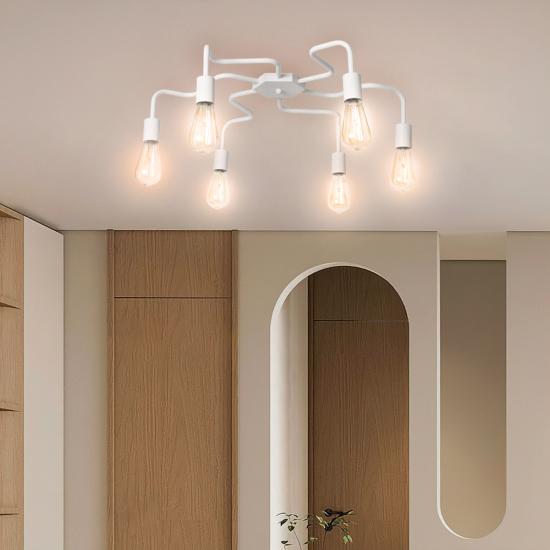 Люстра лофт MSK Electric Laminari стельова на шість ламп NL 17503-6 WH