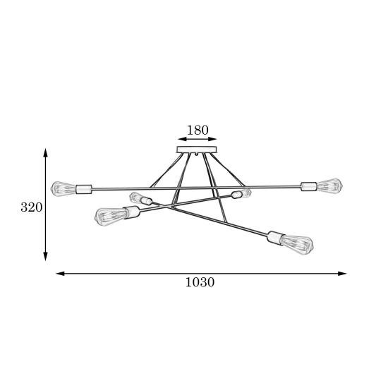 Люстра подвесная MSK Electric Asket на шесть ламп Е27 NL 10320-6 BK черная