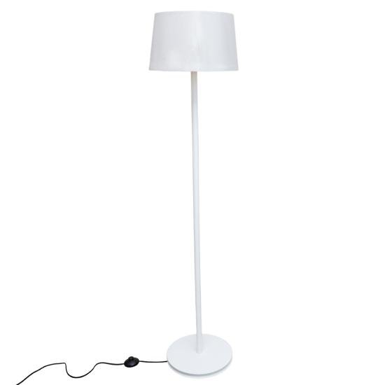 Торшер MSK Electric Palermo c белым плафоном из ткани под лампу Е27 с белым основанием NL 3621 WH+WH