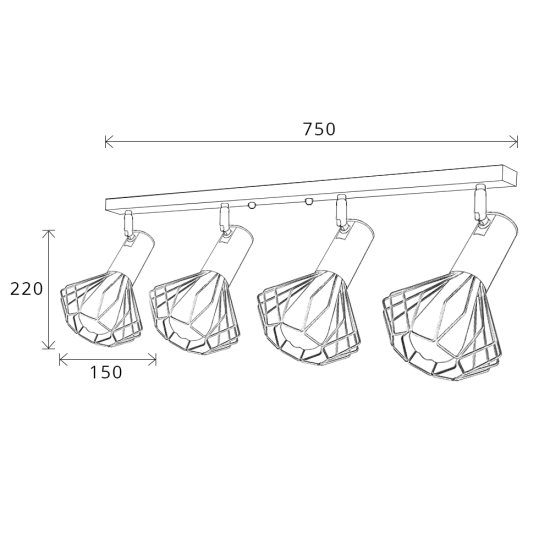 Светильник лофт MSK Electric Diadem настенно-потолочный NL 22151-4