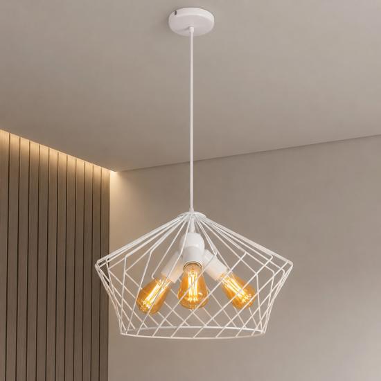 Підвіс лофт MSK Electric Camelia білий на три лампи NL 3329-3 W