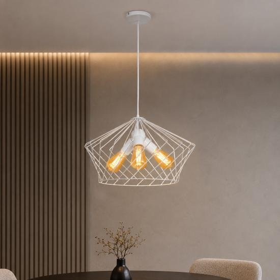 Підвіс лофт MSK Electric Camelia білий на три лампи NL 3329-3 W
