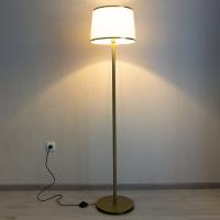 Торшер підлоговий MSK Electric Palermo з білим тканинним абажуром під лампу E27 золотий NL 3621 GD+WH