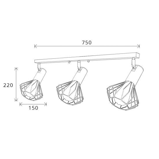 Светильник лофт MSK Electric Diadem настенно-потолочный NL 22151-3
