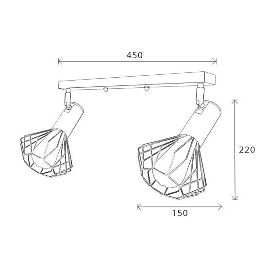 Светильник лофт MSK Electric Diadem настенно-потолочный NL 22151-2W белый