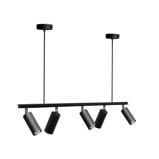 Люстра підвісна MSK Electric Tube в стилі лофт з поворотними плафонами NL 2450-5 BK