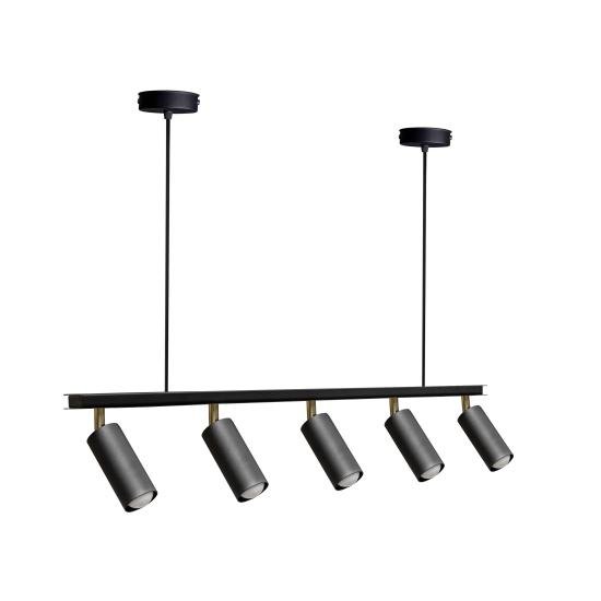 Люстра підвісна MSK Electric Tube в стилі лофт з поворотними плафонами NL 2450-5 BK