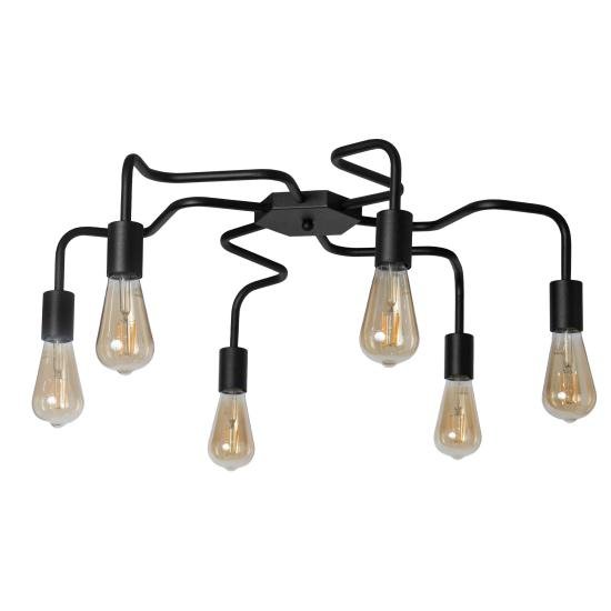 Люстра лофт MSK Electric Laminari потолочная на шесть ламп NL 17503-6 BK