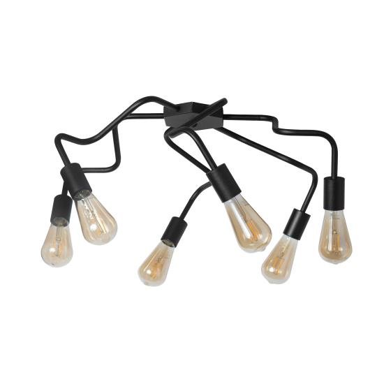 Люстра лофт MSK Electric Laminari потолочная на шесть ламп NL 17503-6 BK