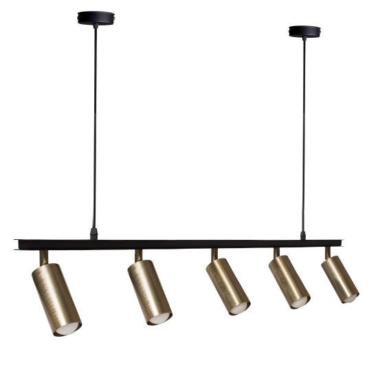 Люстра підвісна MSK Electric Tube у стилі лофт із поворотними плафонами NL 2450-5 BK+BN