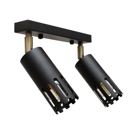 Светильник потолочный MSK Electric Teramo спот поворотный на два плафона NL 180501-2 BK