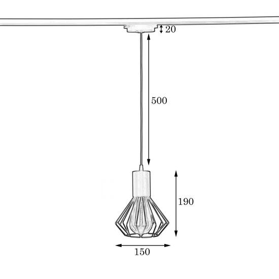 Светильник трековый MSK Electric Diadem подвес под лампу Е27 черный NT 2215 BK
