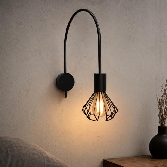 Светильник настенный MSK Electric Diadem бра под лампу Е27 из металла NL 221549 BK