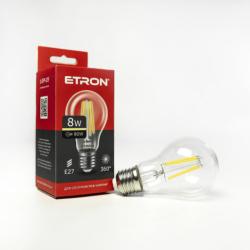 Винтажная LED лампа Эдисона 8W A60 3000K E27 ETRON Filament 1-EFP-109