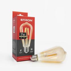 Лампа LED ETRON филаментная ST64 E27 7W золото 1-EFP-163