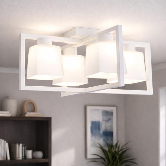 Люстра потолочная MSK Electric Boston на четыре плафона под лампу Е27 NL 400230-4 WH