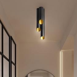 Світильник стельовий MSK Electric Slice під три лампи Е27 NL 382819 BK+GD чорний+золото всередині