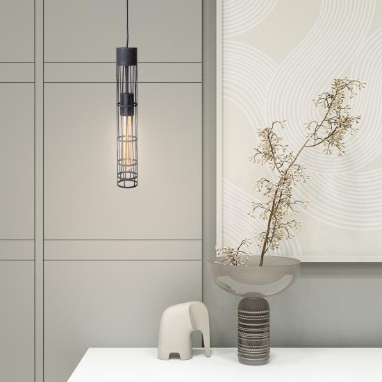 Светильник подвесной MSK Electric Flow в стиле лофт под лампу Е27 черный муар MR 6040 BK