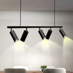 Люстра підвісна MSK Electric Tube в стилі лофт з поворотними плафонами NL 2450-5 BK