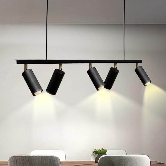 Люстра підвісна MSK Electric Tube в стилі лофт з поворотними плафонами NL 2450-5 BK