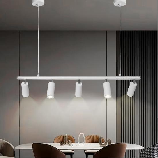 Люстра підвісна MSK Electric Tube у стилі лофт з поворотними плафонами NL 2450-5 WH