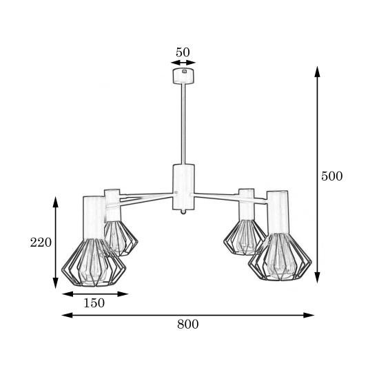 Люстра MSK Electric Diadem на чотири плафони NL 22152-4 WH
