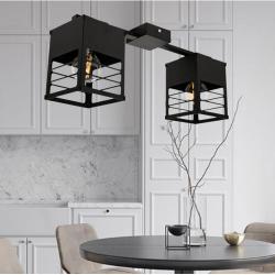 Люстра лофт MSK Electric Urban на два плафони чорна NL 2310-2 BK